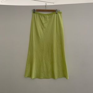 Bias slip skirt in neon green sz L